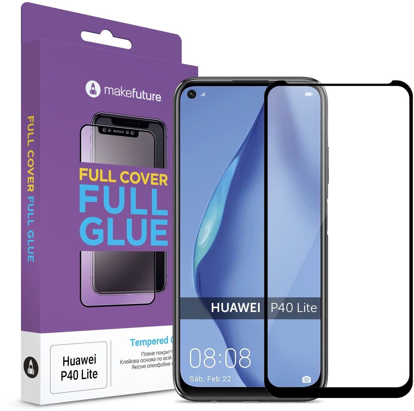 

MakeFuture Tempered Glass Full Cover Glue Black (MGF-HUP40L) for Huawei P40 Lite