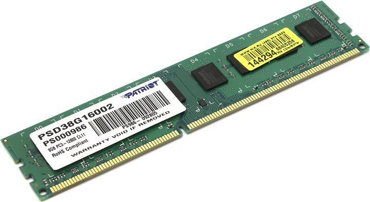 

Patriot DDR3 8Gb 1600MHz Signature Line (PSD38G16002)