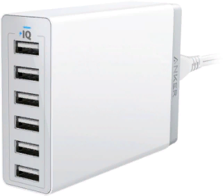 

Anker Usb Wall Charger PowerPort 6 60W 6xUSB Power Iq V3 White (A2123L22)