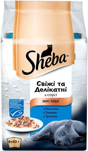 

Влажный корм Sheba Fresh&Fine для котов Рыбный микс 72х50 г (4770608249748)