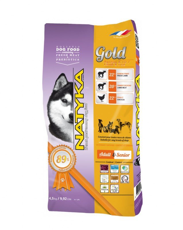 

Полувлажный корм для собак Natyka Gold Lamb&Rice Adult&Senior 4.5 кг (3760240680321)