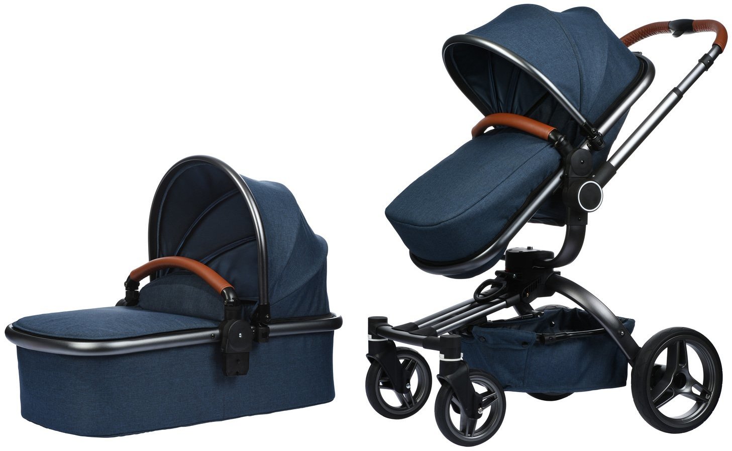 

Универсальная коляска 2 в 1 Miqilong V-Baby X159 Navy Blue (X159-09)