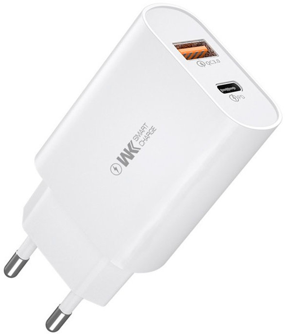 

Wk Wall Charger Usb and USB-C 18W White (WP-U101)