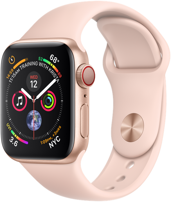 

Apple Watch Series 4 40mm GPS+LTE Gold Aluminum Case with Pink Sand Sport Band (MTUJ2)