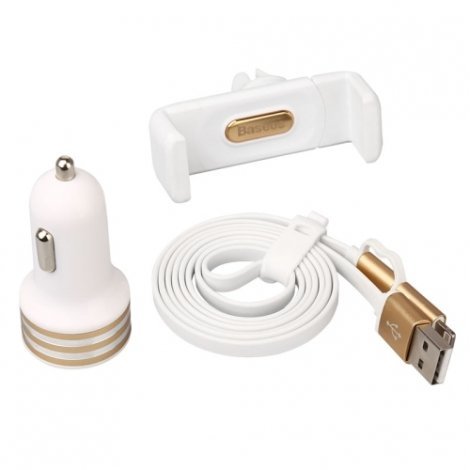

Baseus Charging Kit 3in1 2.4A with Car Holder White