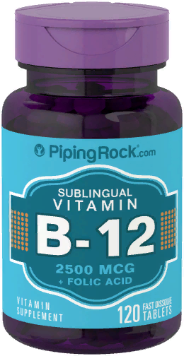 

Piping Rock Vitamin B-12 2500 mcg + Folic Acid, 120 Tablets