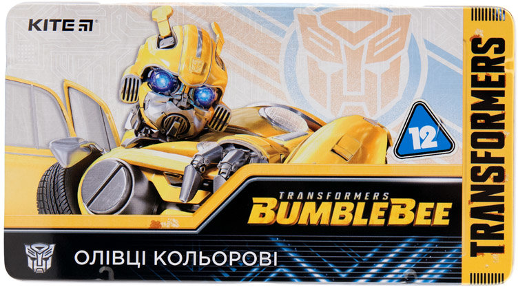 

Карандаши цветные трёхгранные Kite Transformers BumbleBee Movie TF19-058, 12 шт., мет. пенал