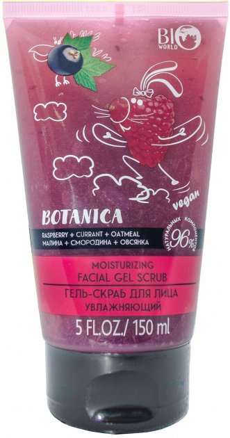 

Bio World Botanica Гель-скраб для лица увлажняющий Малина Смородина Овсянка 150 ml