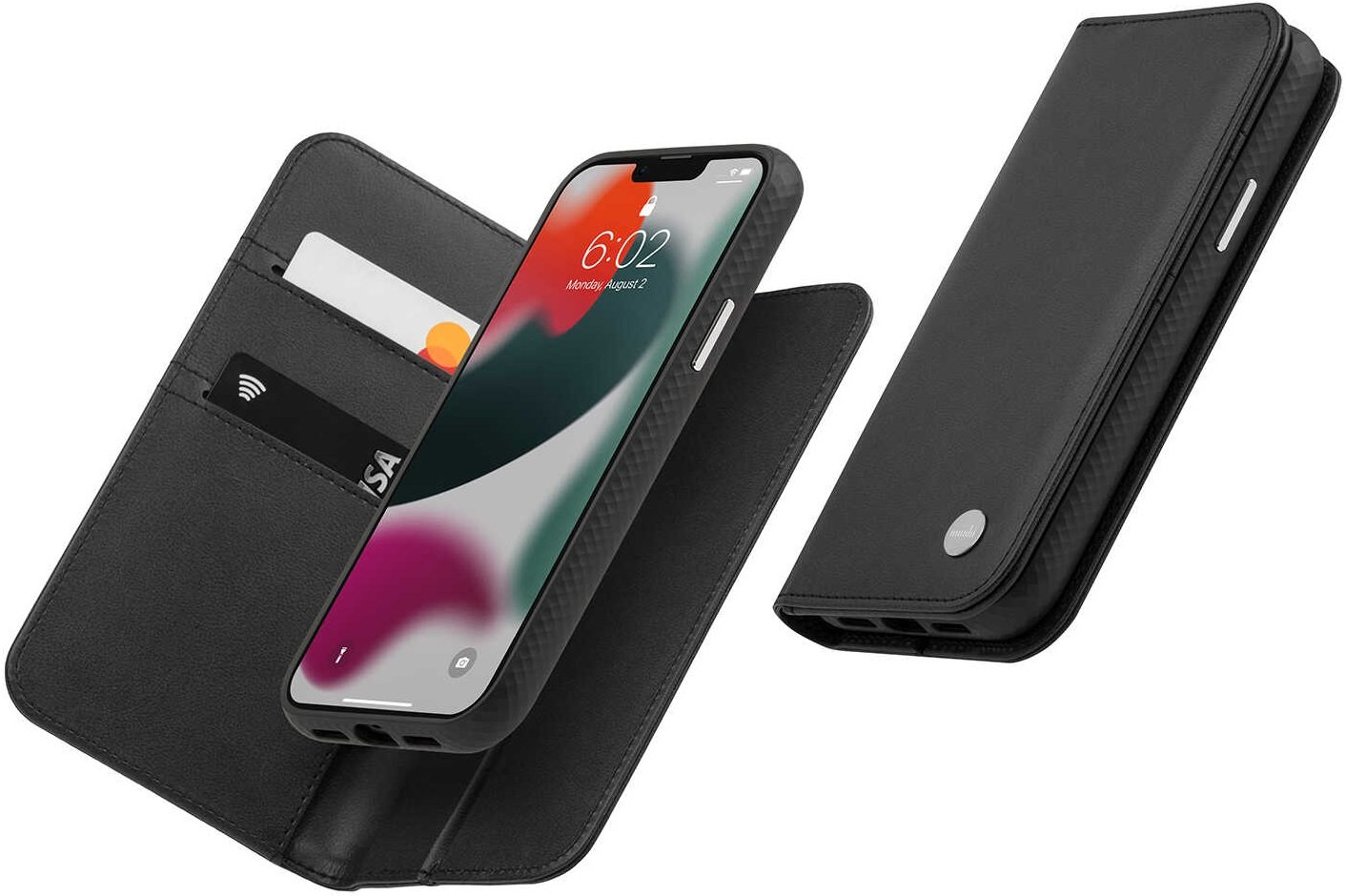 

Moshi Overture Case with Detachable Magnetic Wallet Jet Black (99MO133014) for iPhone 13 Pro Max