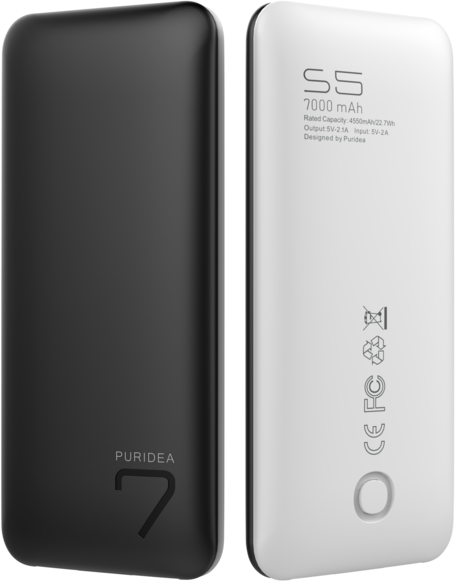 

Puridea Power Bank S5 7000mAh Rubber Black/White (S5- Black White)