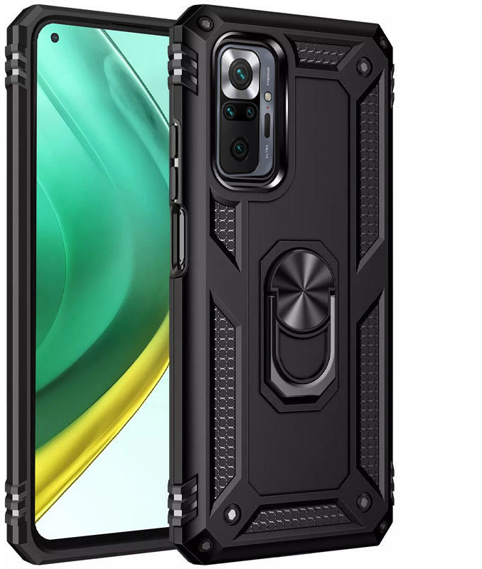 

Mobile Case Shockproof Serge Magnetic Ring Black for Xiaomi Redmi Note 10 Pro / 10 Pro Max