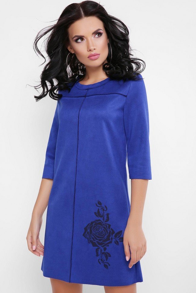 

Платье FashionUp PL-1648A 44 синее повседневное короткое мини