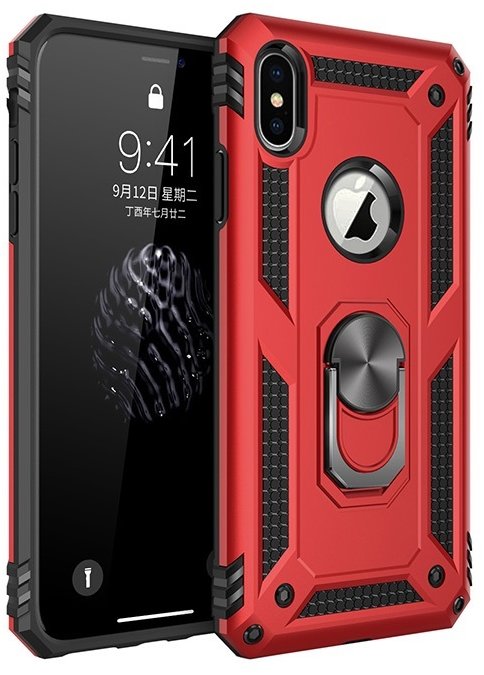 

Mobile Case Shockproof Serge Magnetic Ring Red for Samsung A105 Galaxy A10