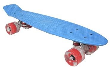 

Скейтборд Awaii SK8 Vintage 22.5" со светящимися колесами, синий, до 100кг