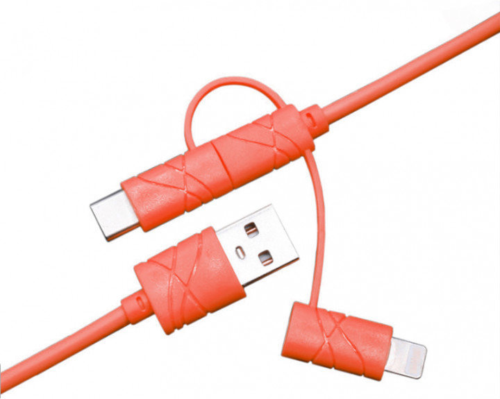 

Xoko Usb Cable to Lightning/microUSB/USB-C 1.2m Red (SC-310-RD)