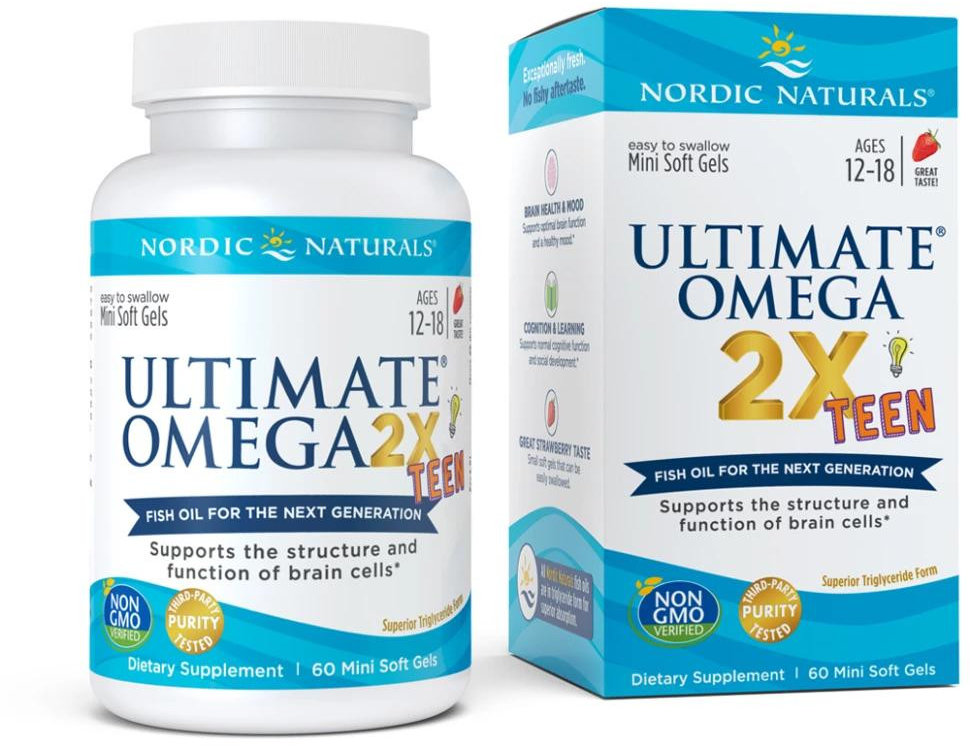 

Nordic Naturals Ultimate Omega 2X Teen 60 Mini Soft Gels Strawberry Омега для подростков со вкусом клубники