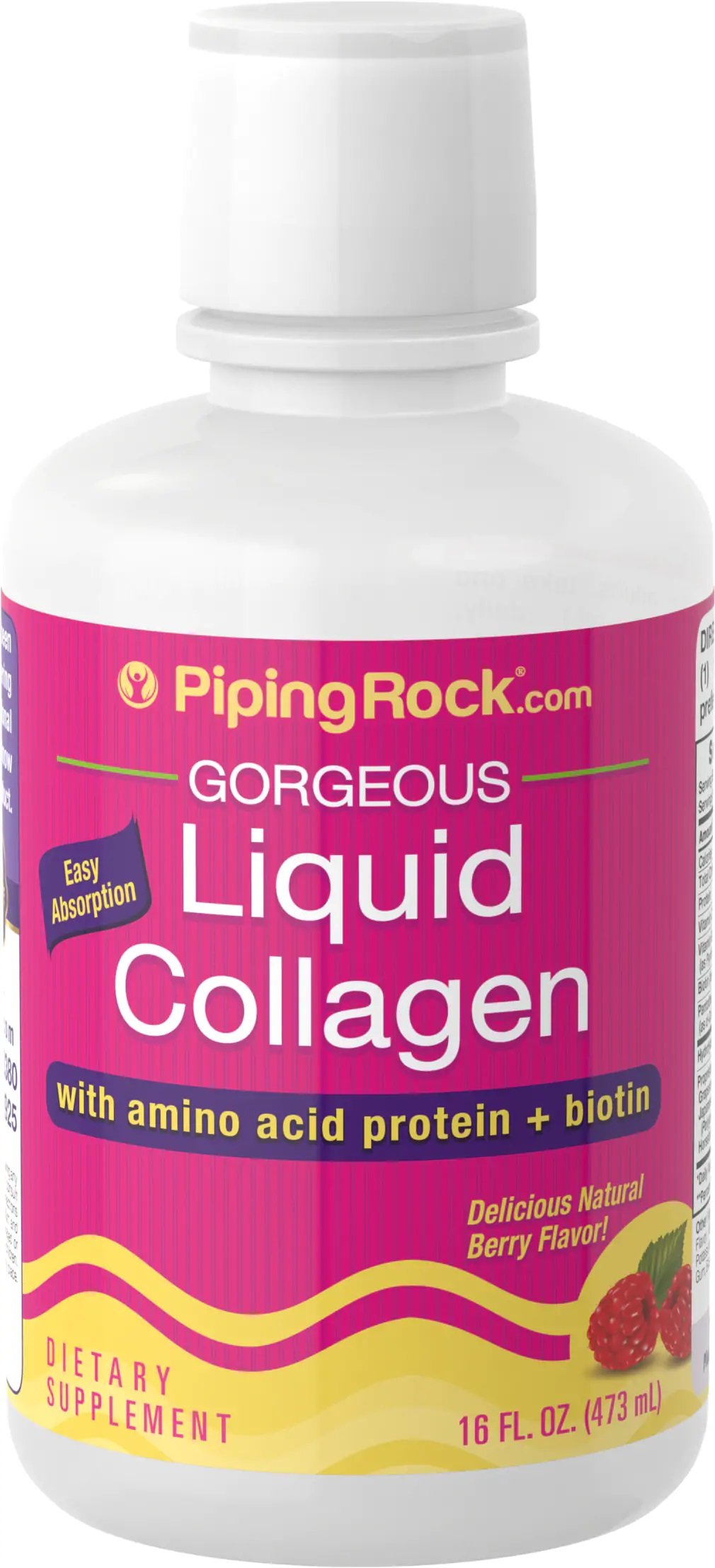 

Piping Rock Liquid Collagen Delicious Natural Berry Flavor 473 ml Bottle Жидкий коллаген