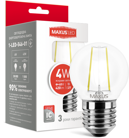 

Maxus G45 Fm 4W яркий свет 220V E27 (1-LED-546-01)