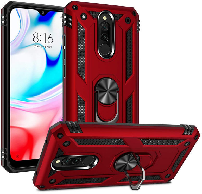 

Mobile Case Shockproof Serge Magnetic Ring Red for Xiaomi Redmi 8 / 8A