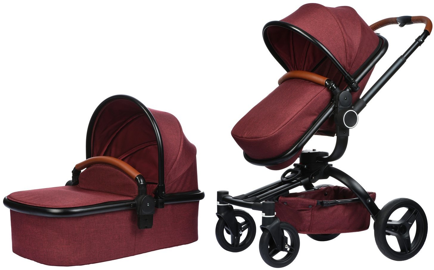 

Универсальная коляска 2 в 1 Miqilong V-Baby X159 Dark Red (X159-05)