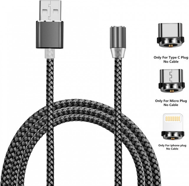 

Xoko Usb Cable to Lightning/microUSB/USB-C Magneto 1.2m Grey (SC-350MGNT-GR)