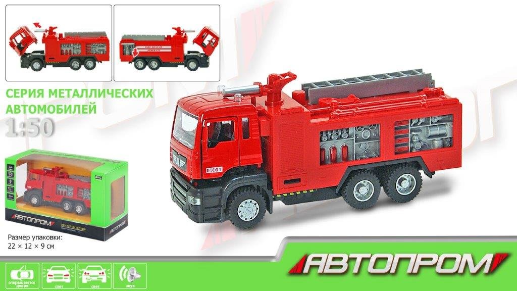 

Машина металл 5001 АВТОПРОМ,1:50, батар., свет, звук,откр.двери, 22x12x9см