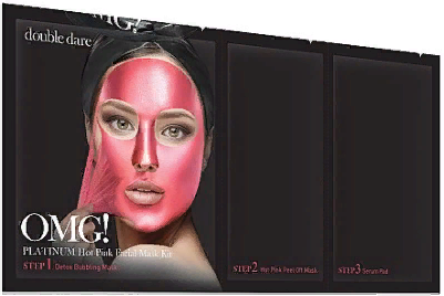 

Double Dare OMG! Platinum Hot Pink Facial Mask Kit Трехкомпонентный комплекс масок «Сияние и ровный тон» 5 шт