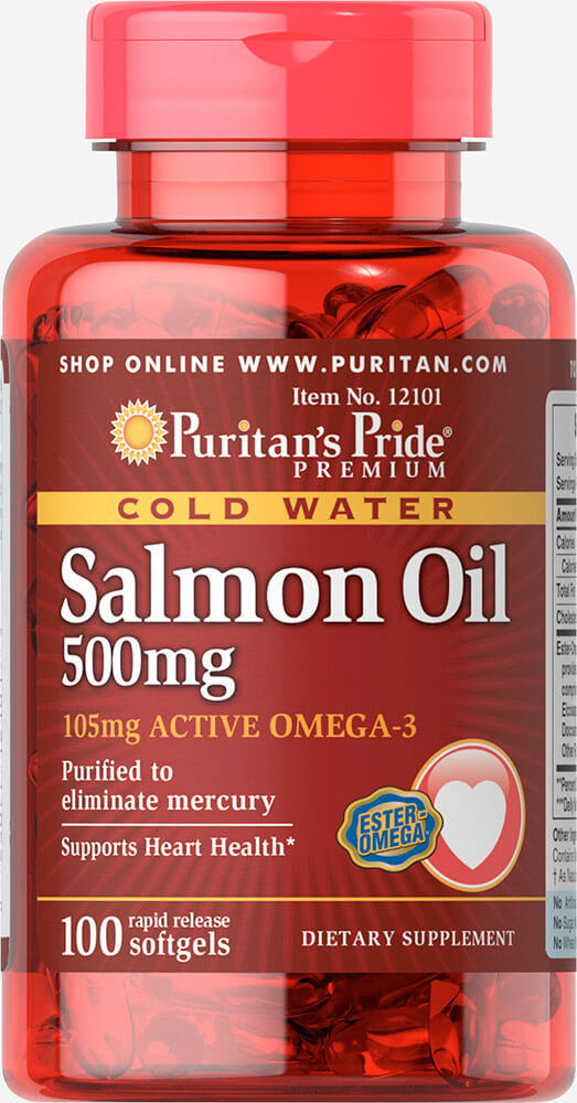 Акція на Puritan's Pride Omega-3 Salmon Oil 500 mg 100 caps від Stylus