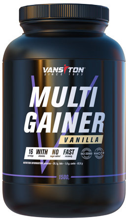 

Vansiton Multi Gainer 1500 g /16 servings/ Vanilla