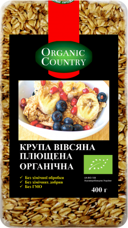 

Крупа овсяная плющенная органическая, Organic Country, 400 г (WT3170)