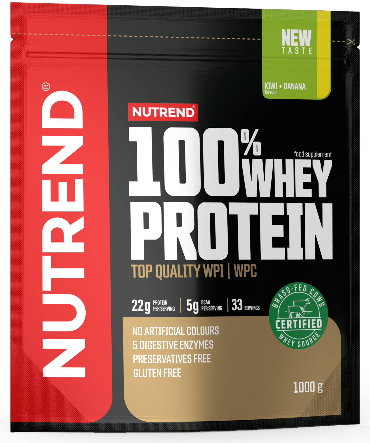 

Nutrend 100% Whey Protein 1000 g /33 servings/ Kiwi Banana