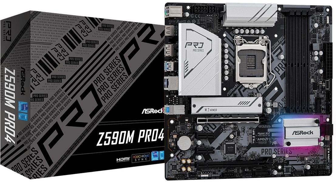 

ASRock Z590M Pro4 microATX 4xDDR4 4800, M2, HDMI, DisplayPort