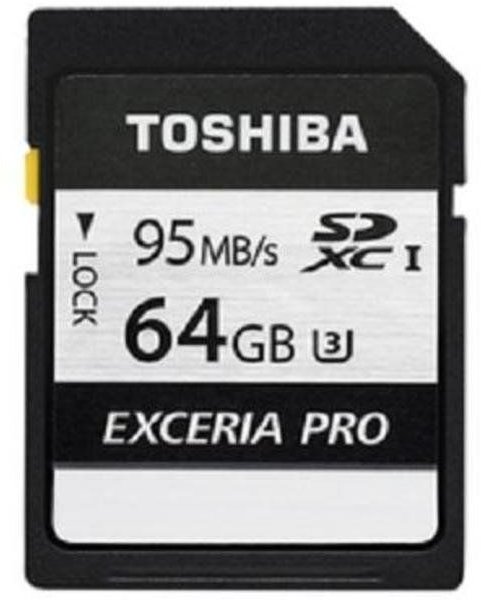 

Toshiba 64GB Sdxc Class 10 UHS-I U3 Exceria Pro N401 (N401S0640E4)