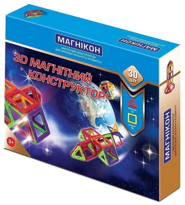 

3D магнитный конструктор Магнікон МК-30