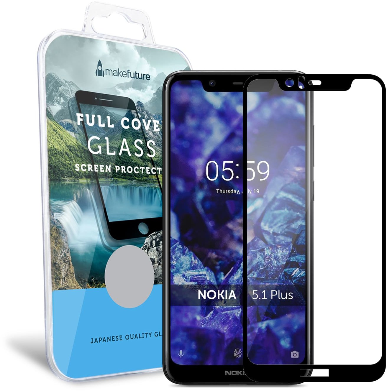 

MakeFuture Tempered Glass Full Cover Black (MGFC-N51P) for Nokia 5.1 Plus