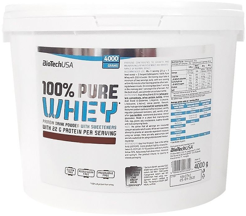 

BioTechUSA 100% Pure Whey 4000 g /142 servings/ Bourbon vanilla