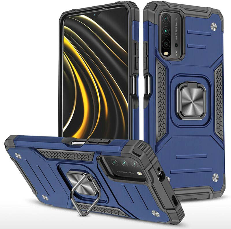 

Mobile Case Shockproof Union Magnetic Ring Blue for Xiaomi Redmi 9T / Redmi 9 Power