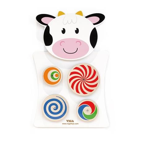 

Бизиборд Viga Toys Коровка с узорчатыми кругами (50677)