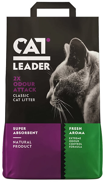 

Наполнитель Cat Leader Classic 2xOdour Attack Fresh для кошачьего туалета супер впитывающий 5 кг