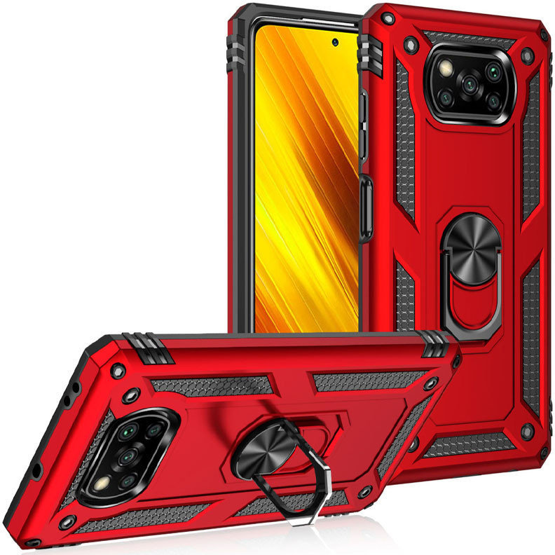 

Mobile Case Shockproof Serge Magnetic Ring Red for Xiaomi Poco X3 Nfc