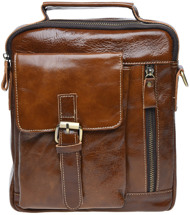 

Мужская сумка планшет Borsa Leather коричневая (K15027-brown)