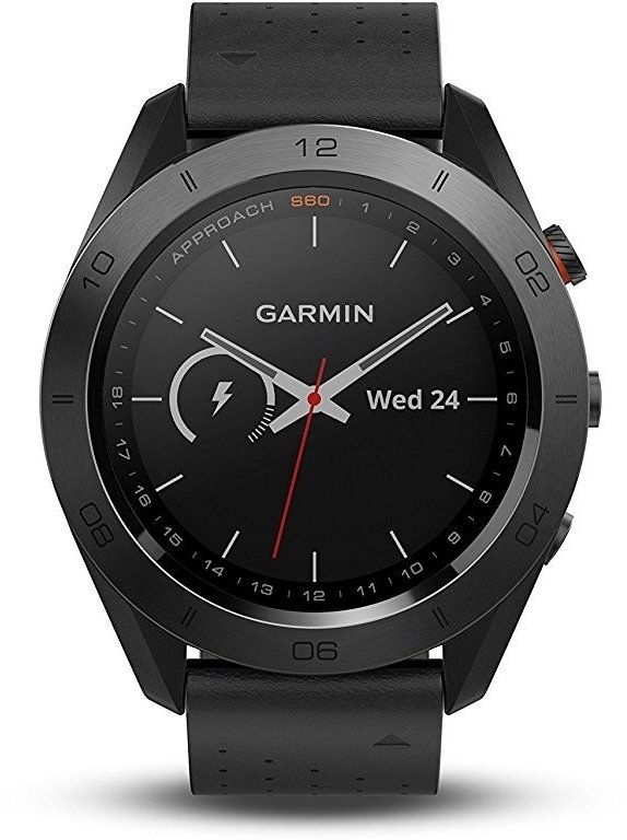 

Garmin Approach S60 Premium Black Ceramic Bezel with Black Leather Band (010-01702-03)