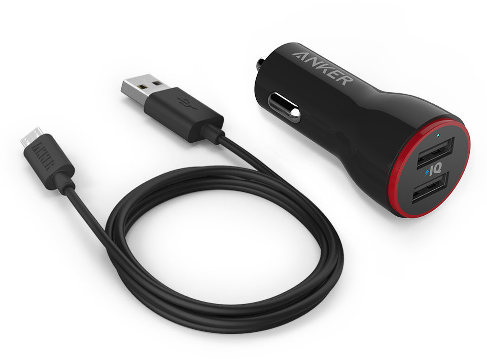 

Anker Usb Car Charger PowerDrive 2 24W + micro Usb 0.9m V3 Black (B2310H11)