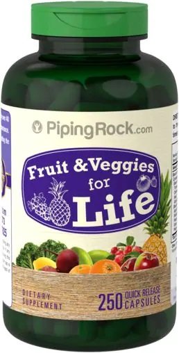 

Piping Rock Fruit & Veggies for Life 250 Capsules Фрукты и овощи для жизни