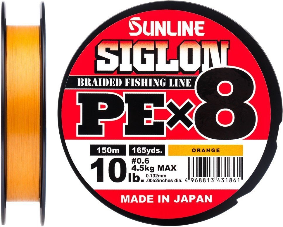 

Шнур Sunline Siglon Pe х8 150м, #0.6/0.132мм, 10lb/4.5кг, оранжевый (1658.09.87)