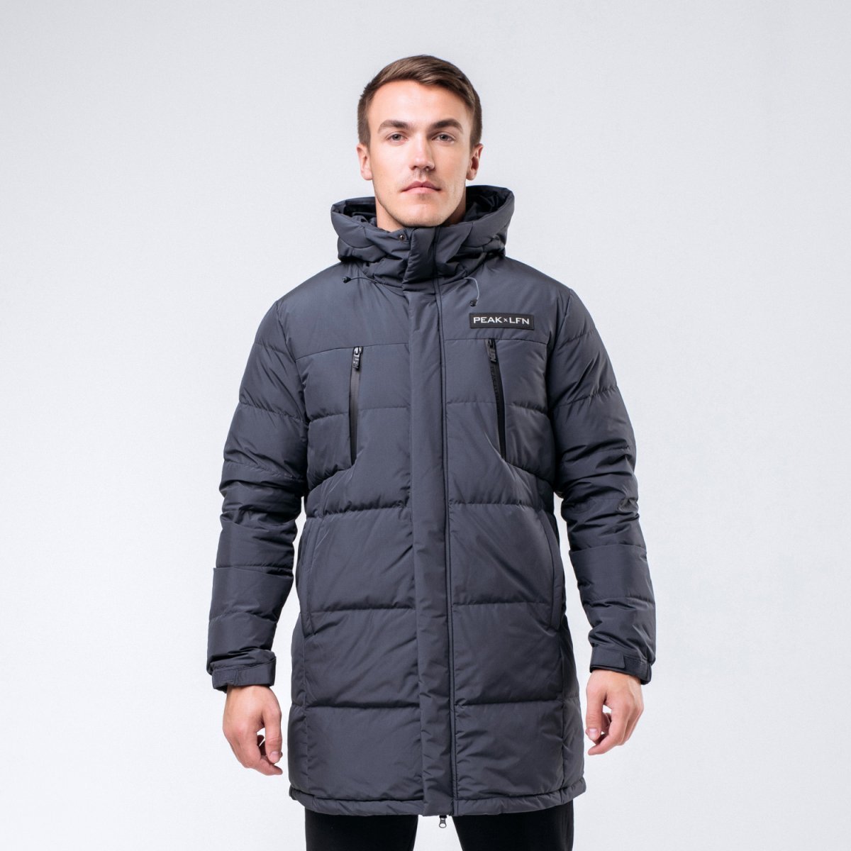 

Пуховик Peak FW594171-DKG 52 серый зима с капюшоном