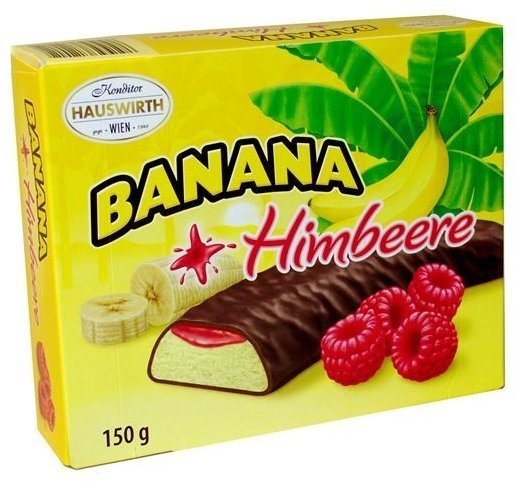 

Суфле в шоколаде Hauswirth Banane Plus Himbeere (малина), 150г (WT4726)