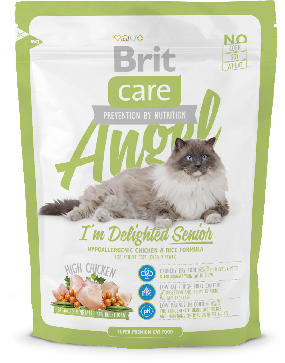 

Сухой корм для пожилых кошек Brit Care Angel I am Delighted Senior 0.4 кг (8595602505807)